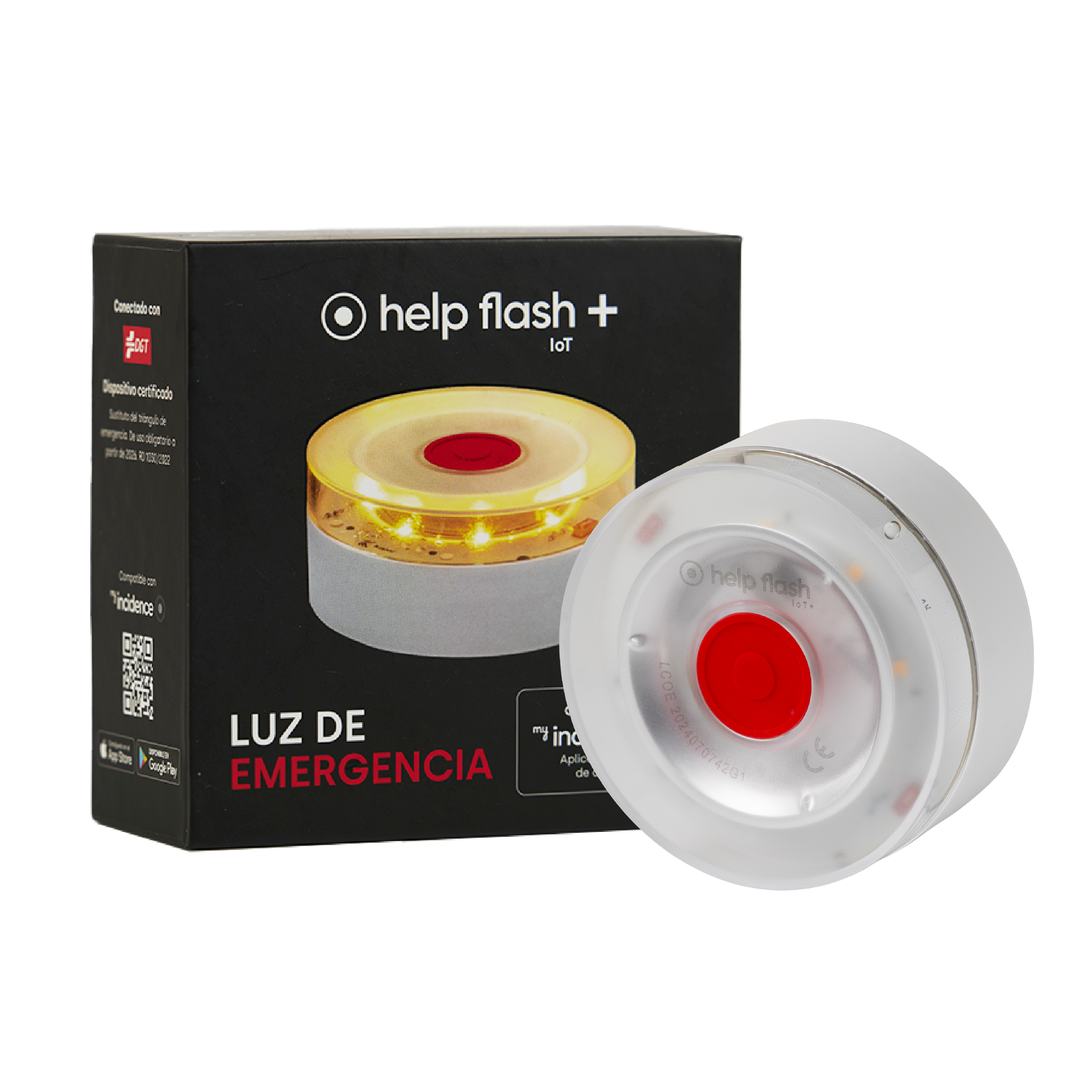 Baliza luz de emergencia DGT con geolocalización HELP FLASH IOT+