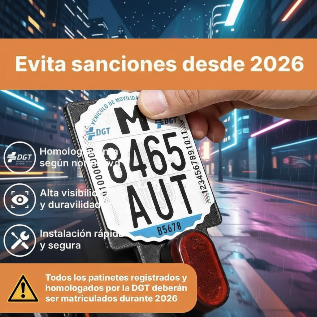 Matrícula homologada de patinete eléctrico VMP