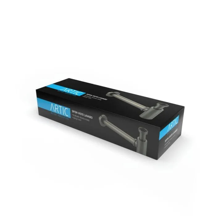 Sifón visto lavabo Artic 1/4"x32 Titanio Mate