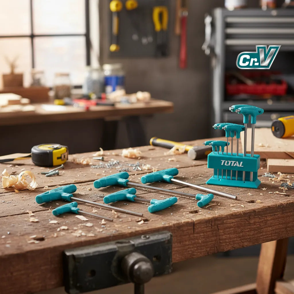 Juego 8 llaves allen mango “T” TOTAL TOOLS