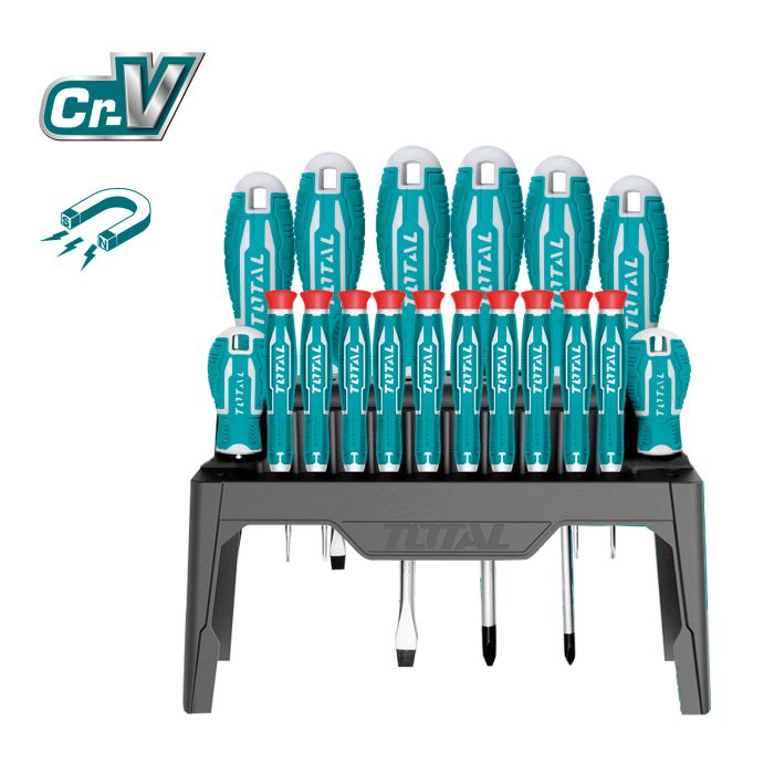 Juego 18 destornilladores TOTAL TOOLS