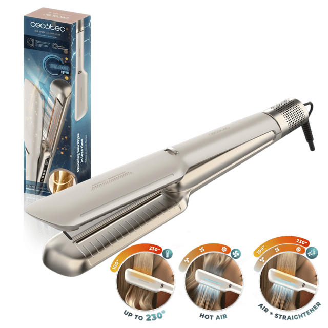 Plancha de pelo con aire Air Lisse Champagne Cecotec