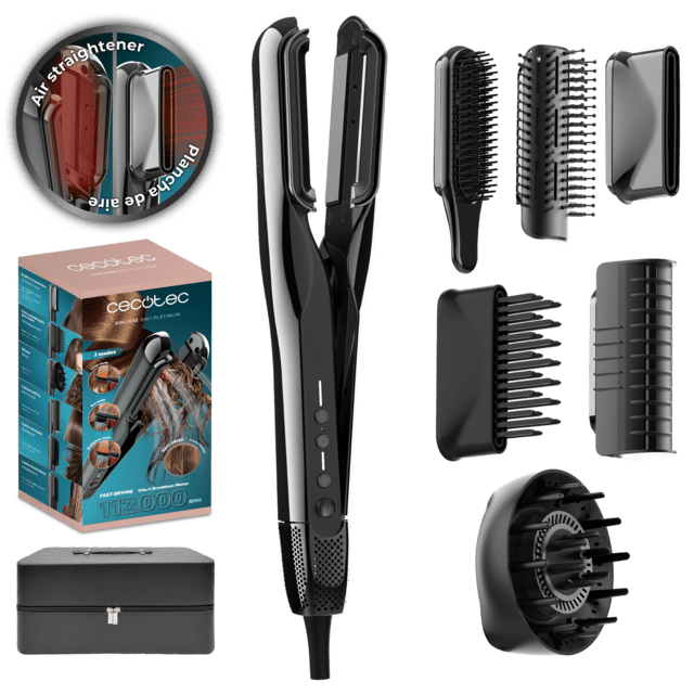 Plancha de pelo/secador aire con 6 accesorios AirLisse 6in1 Platinum Cecotec