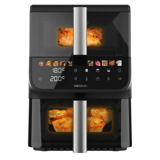 Freidora sin aceite 10L 2000W Cecofry DuoLevel 10000 DuoSize Window Cecotec